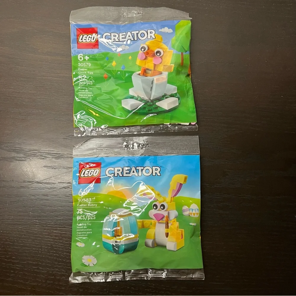 LEGO Bundle of 2 Sets: #30579 Easter Chick Egg and #30583 Easter Bunny, NEW